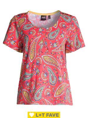 Rafaella Petite Paisley Scoop Neck T-shirt