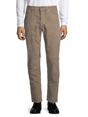 Black Brown Uncut Corduroy Five-pocket Pants