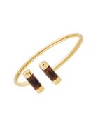 Michael Kors Color Block Cubic Zirconia Goldtone Open Cuff Bracelet