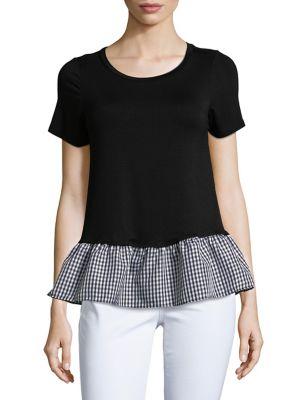 Design Lab Lord & Taylor Mixed-media Envelope-back Tee