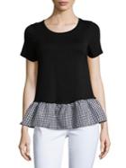 Design Lab Lord & Taylor Mixed-media Envelope-back Tee