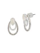 Kenneth Cole New York Power Of The Flower Crystal And Mother-of-pearl Front Back Earrings