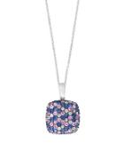 Effy 925 Sterling Silver And Tricolor Sapphire Pendant Necklace
