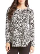 Karen Kane Leopard Print Shirttail Sweater