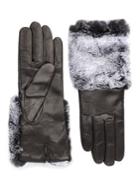 Carolina Amato Fur-trimmed Leather Gloves