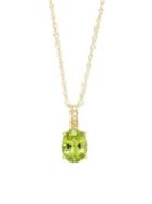 Lord & Taylor 14k Yellow Gold Diamond And Peridot Pendant Necklace