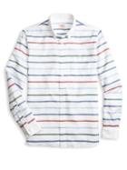 Brooks Brothers Red Fleece Horizontal Multi-stripe Cotton Button-down Shirt