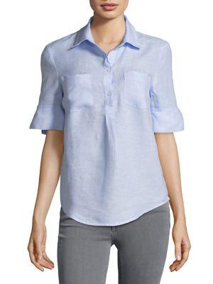 Lord & Taylor Linen Button-front Top