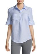Lord & Taylor Linen Button-front Top