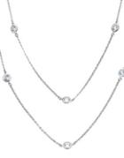 Crislu Classic Sterling Silver Bezel Multi-strands Necklace