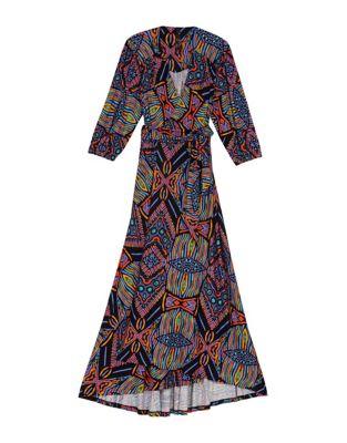 Melissa Mccarthy Seven7 Shirred Afro Geo Maxi Dress