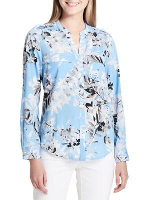 Calvin Klein Floral & Striped Shirt