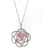 Lord & Taylor Pave Flower Pendant Necklace