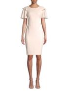 Calvin Klein Ruffled Short-sleeve Sheath Dress
