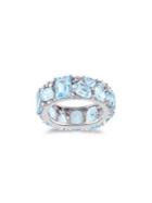 Sonatina Sterling Silver & Blue Topaz Multi-shaped Eternity Ring
