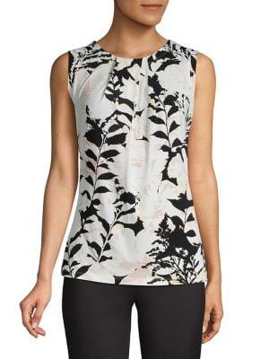 Karl Lagerfeld Paris Sleeveless Floral Printed Top
