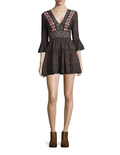 Free People Antiquity Embroidered Lace Mini Dress