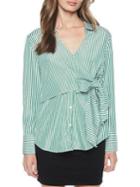 Bardot Wrap Tie Button-down Shirt