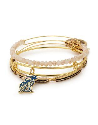 Alex And Ani Gold Rabbit Bracelet Set