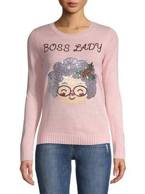 By Design Sequin-embellished Sweater