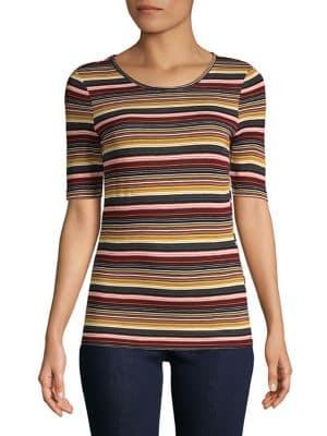 Vero Moda Striped Elbow-sleeve Top