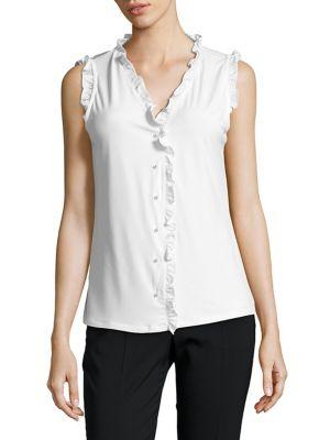 Karl Lagerfeld Paris Ruffle-trimmed Sleeveless Top