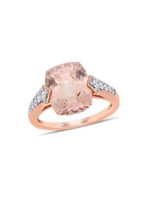 Sonatina 14k Rose Gold White Sapphire & Diamond Ring