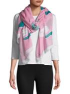 Kate Spade New York Alligator-print Frayed Scarf