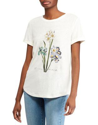 Lauren Ralph Lauren Petite Floral Linen-blend T-shirt