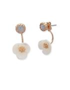 Lonna & Lilly Mother-of-pearl Flower Floater Earrings