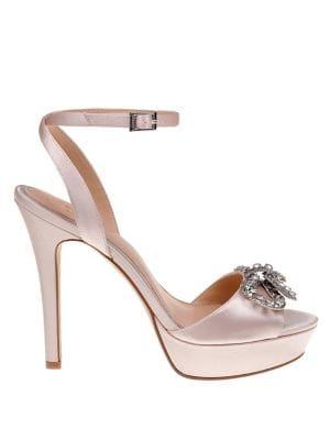 Jewel Badgley Mischka Mildred Satin Stiletto Sandals