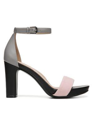 Naturalizer Joy Platform Ankle Strap Leather & Suede Sandals