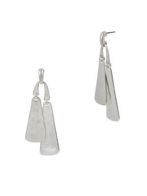 Robert Lee Morris Soho Turks & Beads Silvertone Double Geometric Drop Earrings