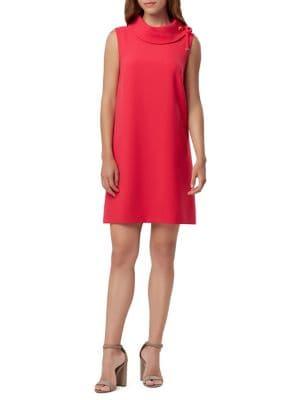Tahari Arthur S. Levine Plus Sleeveless Rollneck Crepe Dress