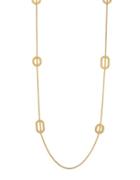 Cole Haan Metal Basics 12k Goldplated Round And Oval Station Necklace
