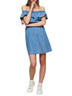 Miss Selfridge Off-the-shoulder Denim Mini Dress