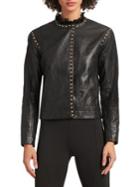 Donna Karan Loophole Leather Jacket
