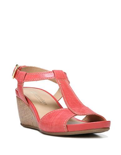 Naturalizer Camilla Leather And Cork Wedge Sandals