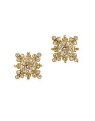 Ripka Angelica Canary Crystal, Diamond And 14k Yellow Gold Earrings