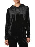 Betsey Johnson Crushed Velvet Scallop Hem Hoodie