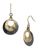 Kenneth Cole New York Two-tone Sculptural Double Drop Earrings