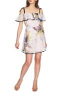 Cynthia Steffe Cassie Tropical Ruffle Cold-shoulder Dress
