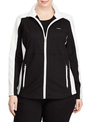 Lauren Ralph Lauren Plus Plus Size Mockneck Track Jacket