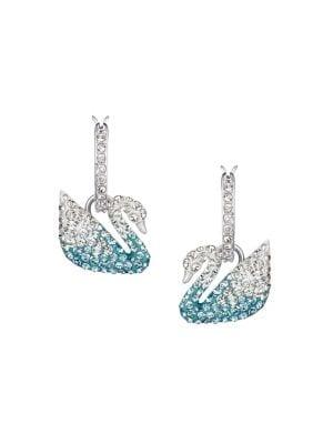 Iconic Swan Swarovski Crystal & Crystal Earrings