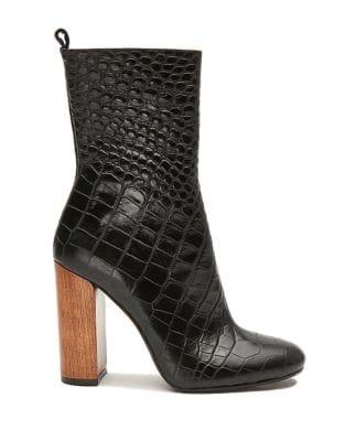 Anne Klein Collection Smith Croco Print Leather Boots