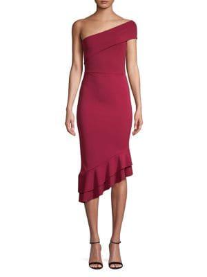 Quiz Ruffle Asymmetrical Sheath Dress