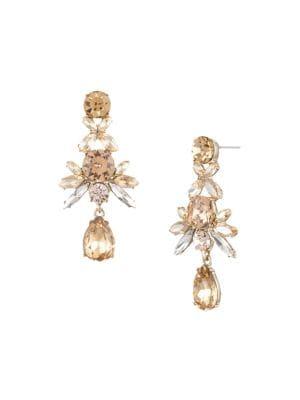 Givenchy Goldplated And Glass Stone Cluster Linear Earrings