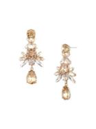 Givenchy Goldplated And Glass Stone Cluster Linear Earrings