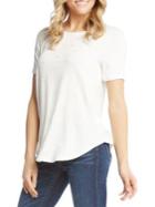 Karen Kane Faux Pearl-embellished French Terry Top