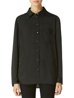 Avec Les Filles Boyfriend Printed Button-down Shirt